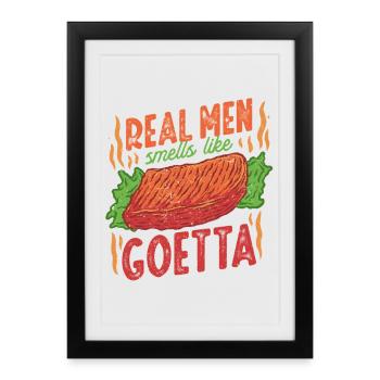 Saucisse de Goetta - Affiche encadrée (27 × 37 cm) - noir - Devant