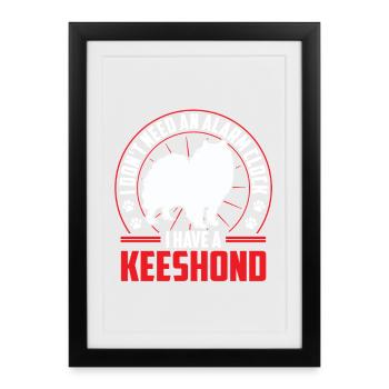 Wolfspitz est un Wolfspitz allemand d’alarme - Affiche encadrée (27 × 37 cm) - noir - Devant