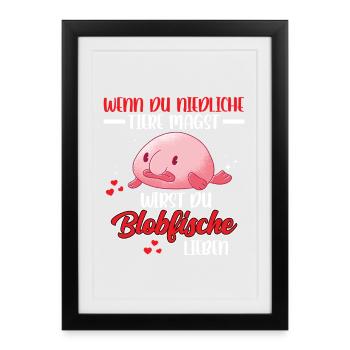 Blobfish is cute Funny Blobfish - Framed poster (27 × 37 cm) - black - Front