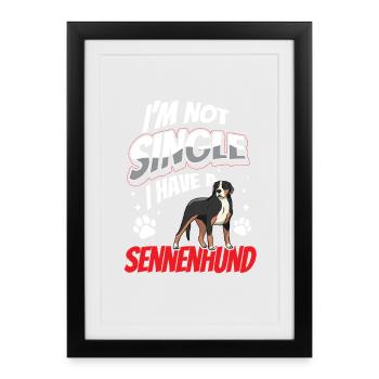 Mountain Dog est un ami Swiss Mountain Dog - Affiche encadrée (27 × 37 cm) - noir - Devant