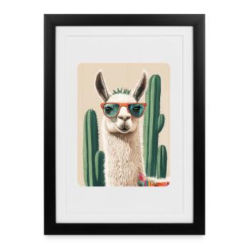 lama - Affiche encadrée (27 × 37 cm) - noir - Devant