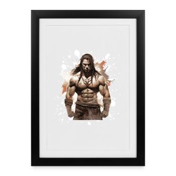 Chef de Musculation Muscles Indien - Affiche encadrée (27 × 37 cm) - noir - Devant