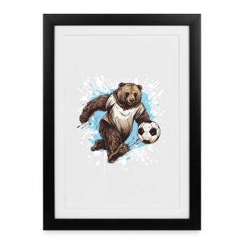 Équipe de football des ours - Affiche encadrée (27 × 37 cm) - noir - Devant