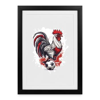 Équipe de football Hahn - Affiche encadrée (27 × 37 cm) - noir - Devant