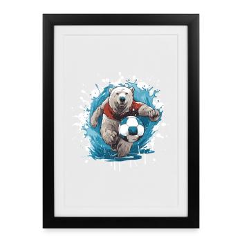 Polar Bear Football Team Polar bear - Framed poster (27 × 37 cm) - black - Front