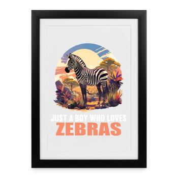 Zebras Zebra - Framed poster (27 × 37 cm) - black - Front