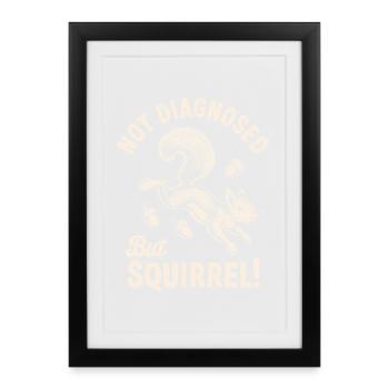 Pas diagnostiqué mais écureuil ! - Affiche encadrée (27 × 37 cm) - noir - Devant