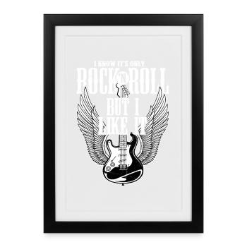 Je sais que ce n’est que du rock 'n roll mais j’aime la musique - Affiche encadrée (27 × 37 cm) - noir - Devant