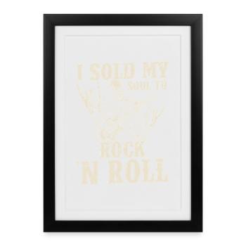 J’ai vendu mon âme au rock 'n roll Musique Guitare Rock - Affiche encadrée (27 × 37 cm) - noir - Devant