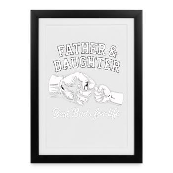 Vater Tochter Freundschaft - Gerahmtes Poster (27 × 37 cm) - Schwarz - Vorne
