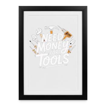 Besoin d’argent pour des outils – Chemise de bricolage - Affiche encadrée (27 × 37 cm) - noir - Devant