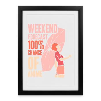 Anime Manga Otaku Kawaii Japon Cosplay Bande dessinée - Affiche encadrée (27 × 37 cm) - noir - Devant