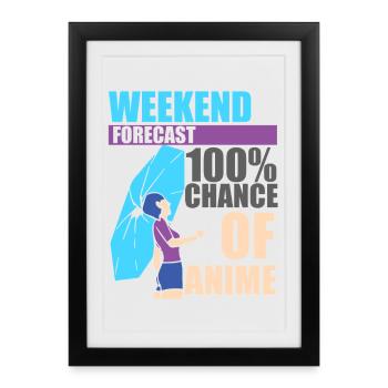 Anime Manga Otaku Kawaii Japon Cosplay Bande dessinée - Affiche encadrée (27 × 37 cm) - noir - Devant