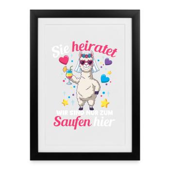 Bachelorette Party Wedding Bride Maid of Honor - Framed poster (27 × 37 cm) - black - Front