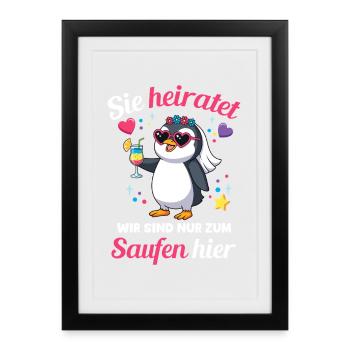 Bachelorette Party Wedding Bride Maid of Honor - Framed poster (27 × 37 cm) - black - Front