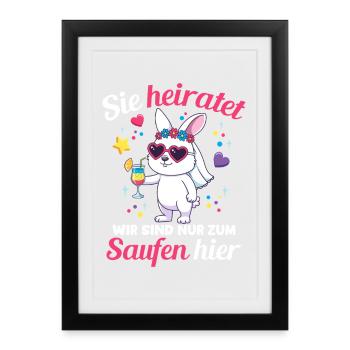 Bachelorette Party Wedding Bride Maid of Honor - Framed poster (27 × 37 cm) - black - Front