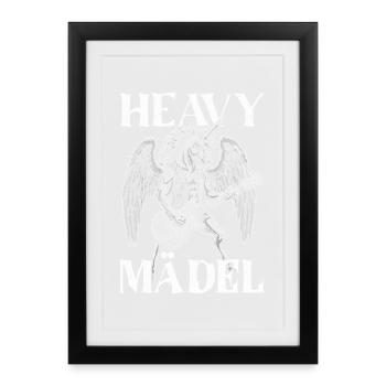 Heavy Metal Rock Festival Unicorn Heavy Girl - Framed poster (27 × 37 cm) - black - Front