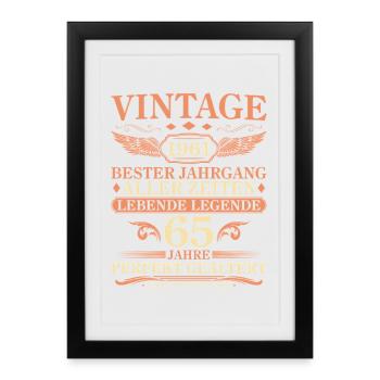 Vintage 1961 Vintage Born - 65th Birthday - Framed poster (27 × 37 cm) - black - Front