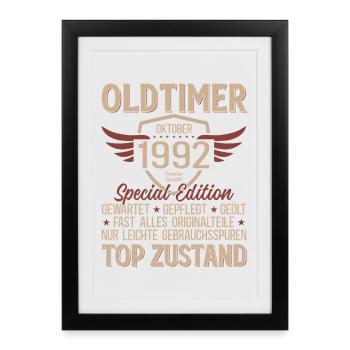 33rd Birthday Gift Classic Car October 1992 - Framed poster (27 × 37 cm) - black - Front