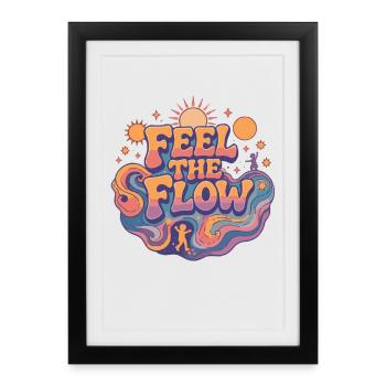 Psychedelic Retro – Feel the Flow - Framed poster (27 × 37 cm) - black - Front