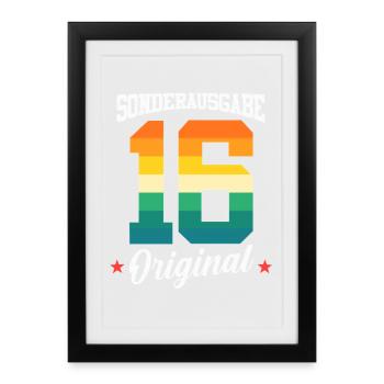 16 Anniversaire - Affiche encadrée (27 × 37 cm) - noir - Devant