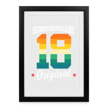 18 Geburtstag - Gerahmtes Poster (27 × 37 cm) - Schwarz - Vorne