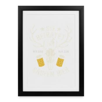 Enterrement de vie de jeune fille - Elle se marie - Affiche encadrée (27 × 37 cm) - noir - Devant