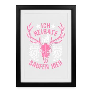 Enterrement de vie de jeune fille - Je me marie - Affiche encadrée (27 × 37 cm) - noir - Devant