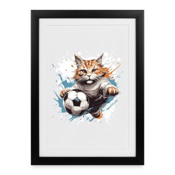 Cat Football Team - Framed poster (27 × 37 cm) - black - Front