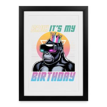Anniversaire Gamer VR - Affiche encadrée (27 × 37 cm) - noir - Devant