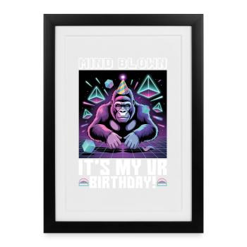 Anniversaire Gamer VR - Affiche encadrée (27 × 37 cm) - noir - Devant