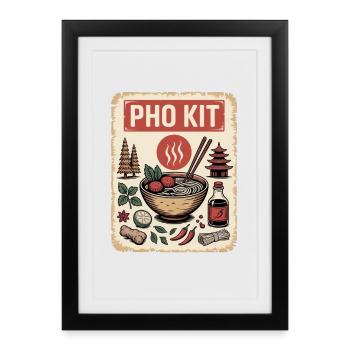 PHO KIT Soupe vietnamienne aux nouilles pho - Affiche encadrée (27 × 37 cm) - noir - Devant