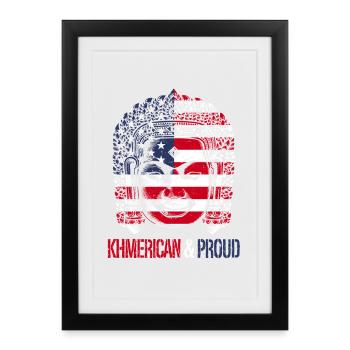 Cambodia Cambodian Khmerican & Proud - Framed poster (27 × 37 cm) - black - Front
