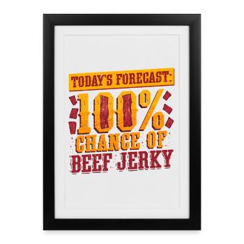 Beef Jerky Dried Meat Biltong Pemmican - Framed poster (27 × 37 cm) - black - Front