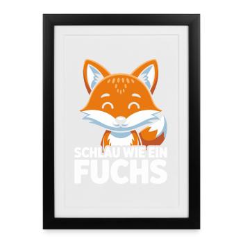 Intelligent comme un renard Renard mignon - Affiche encadrée (27 × 37 cm) - noir - Devant