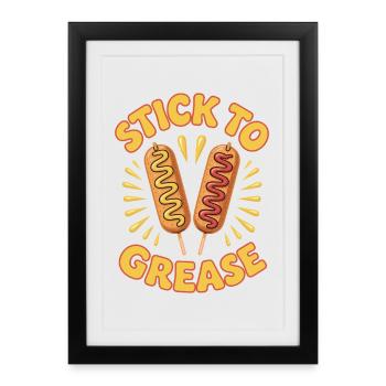 Stay with Fat Corn Dogs Foodie Fat Food - Framed poster (27 × 37 cm) - black - Front