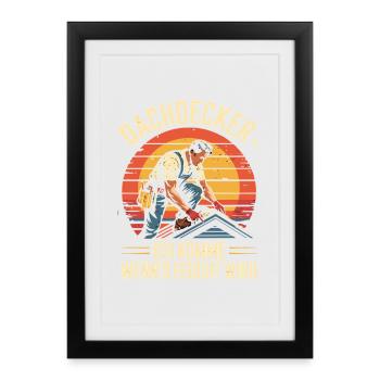 Couvreur - Je viens quand il fait humide - Affiche encadrée (27 × 37 cm) - noir - Devant