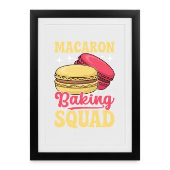 Macaron Desserts Français - Affiche encadrée (27 × 37 cm) - noir - Devant
