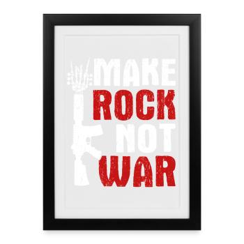 Make Rock Not War Music Guitar Rock Band - Framed poster (27 × 37 cm) - black - Front