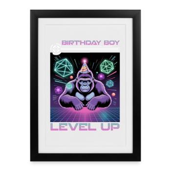 Anniversaire Gamer VR - Affiche encadrée (27 × 37 cm) - noir - Devant