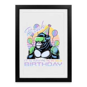Anniversaire Gamer VR - Affiche encadrée (27 × 37 cm) - noir - Devant
