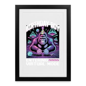 Anniversaire Gamer VR - Affiche encadrée (27 × 37 cm) - noir - Devant