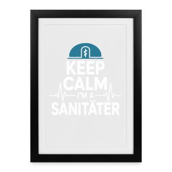 Rettungssanitäter Geschenk Krankenwagen Fahren - Gerahmtes Poster (27 × 37 cm) - Schwarz - Vorne