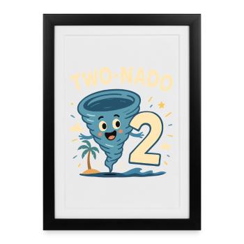 TWO NADO 2 Cadeau de fête d’anniversaire - Affiche encadrée (27 × 37 cm) - noir - Devant