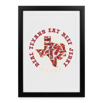 Beef Jerky Dried Meat Biltong Pemmican - Framed poster (27 × 37 cm) - black - Front