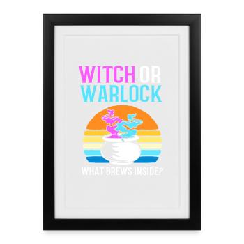 Halloween Gender Reveal - Framed poster (27 × 37 cm) - black - Front