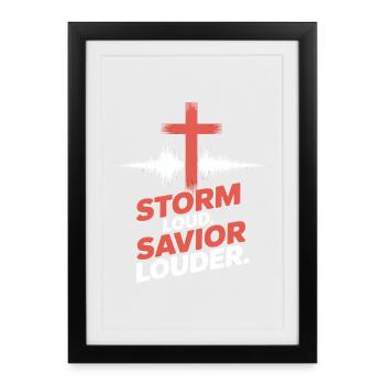 Tempête Sauveur Des louanges plus fortes - Affiche encadrée (27 × 37 cm) - noir - Devant