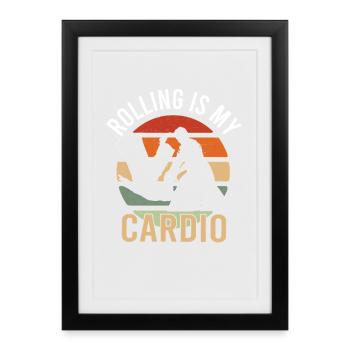 MMA BJJ jiu jitsu Vintage Brazilian Jiu Jitsu - Framed poster (27 × 37 cm) - black - Front