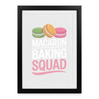Macaron Desserts Français - Affiche encadrée (27 × 37 cm) - noir - Devant