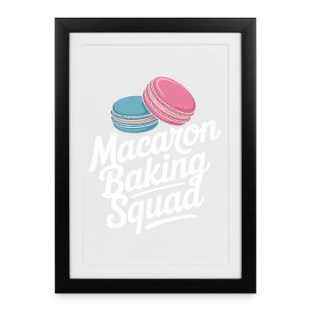 Macaron Desserts Français - Affiche encadrée (27 × 37 cm) - noir - Devant